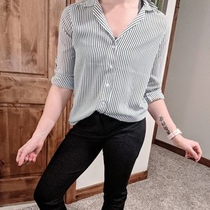 Express striped button down